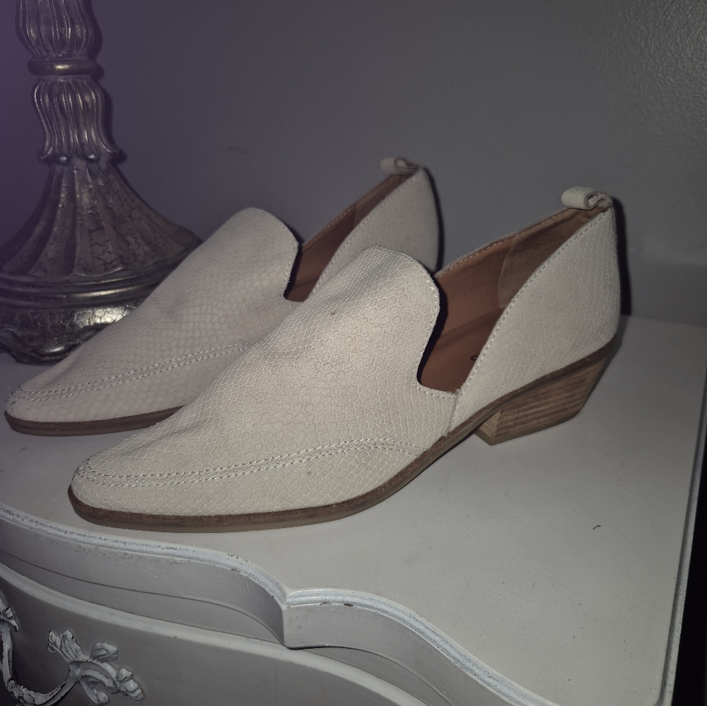 Cream Slip-On Loafers with Elegant Design